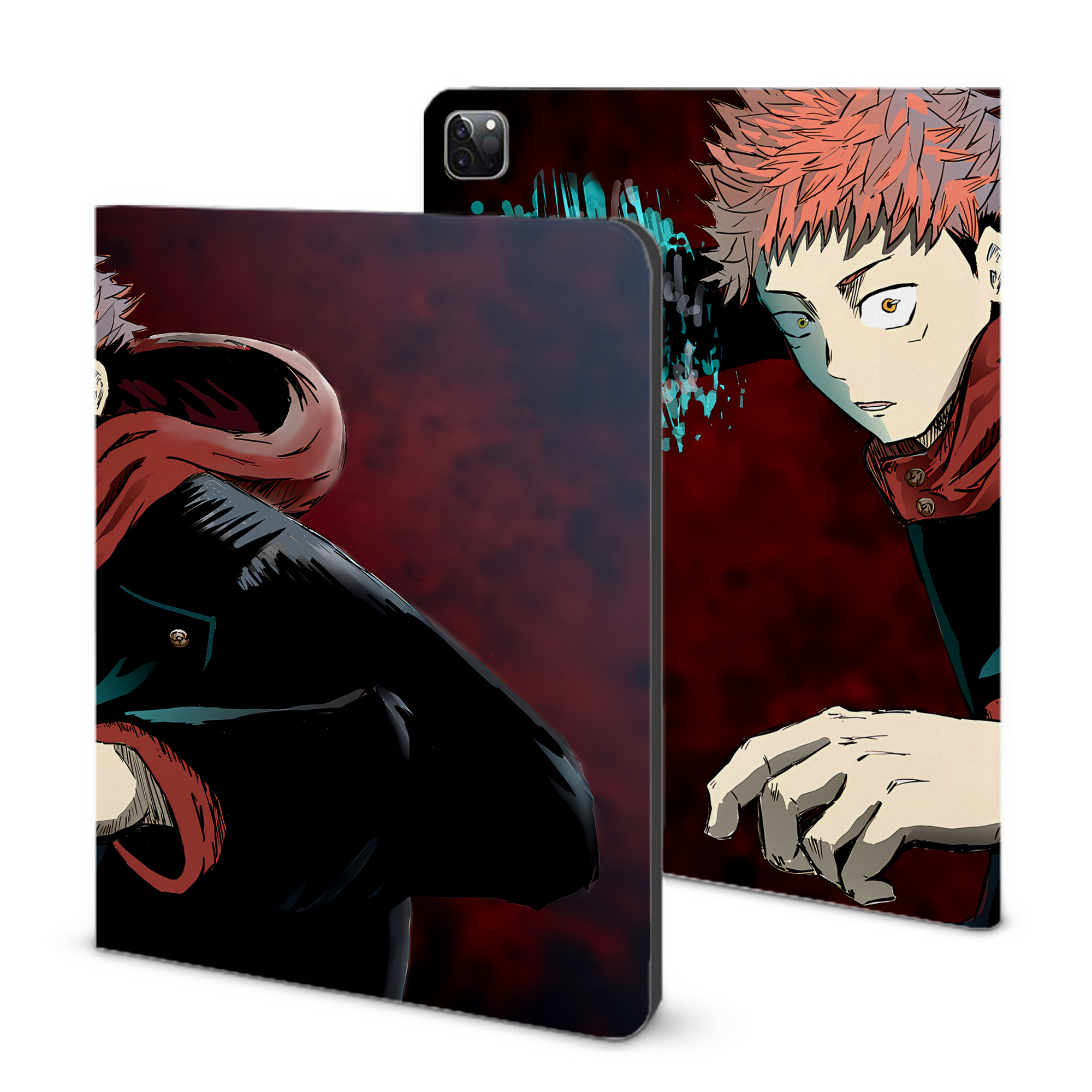 （画像用） 呪術廻戦 Jujutsu Kaisen IPad ケース ブック型 PUレザー TPU 耐衝撃 軽量 薄型 ペン収納なし 全面保護 IPad 各モデル対応